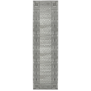 Davide 1231 Transitional Bordered Grey Runner Polypropylene Area Rug