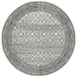 Davide 1231 Transitional Bordered Grey 8' Round Polypropylene Area Rug