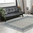 Davide 1231 Transitional Bordered Blue Polypropylene Area Rug 5'3