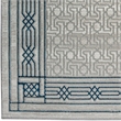 Davide 1231 Transitional Bordered Blue Runner Polypropylene Area Rug 2'2
