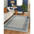 Davide 1231 Transitional Bordered Blue Runner Polypropylene Area Rug 2'2