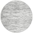 Davide 1228 Transitional Striated Grey 5' Round Polypropylene Area Rug