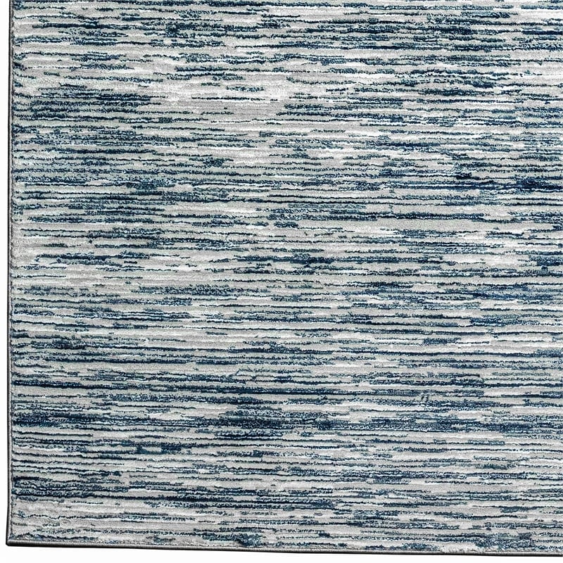 Davide 1228 Transitional Striated Blue Runner Area Rug