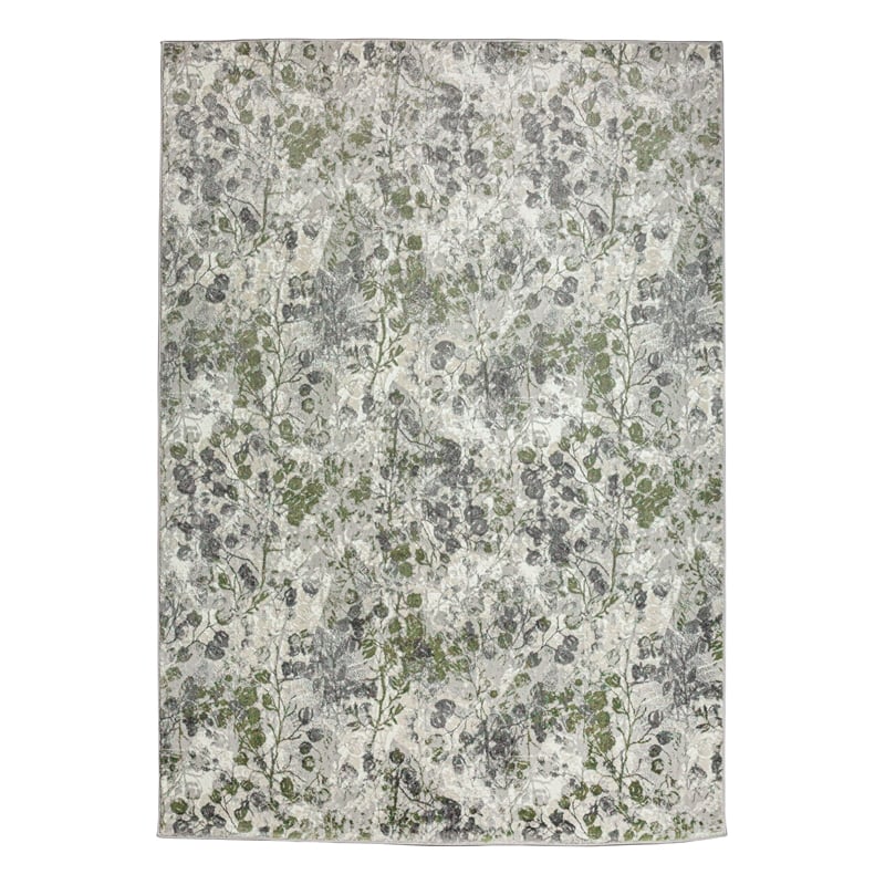 Livigno 1242 Transitional Floral Green Polypropylene Area Rug 3'3
