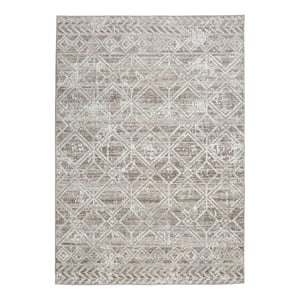 Livigno 1243 Transitional Geometric Beige Polypropylene Area Rug 3'3&quot x 4'11&quot
