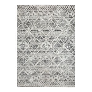 Livigno 1243 Transitional Geometric Grey Polypropylene Area Rug 3'3&quot x 4'11&quot