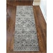 Livigno 1243 Transitional Geometric Gray Runner Polypropylene Area Rug 2'2