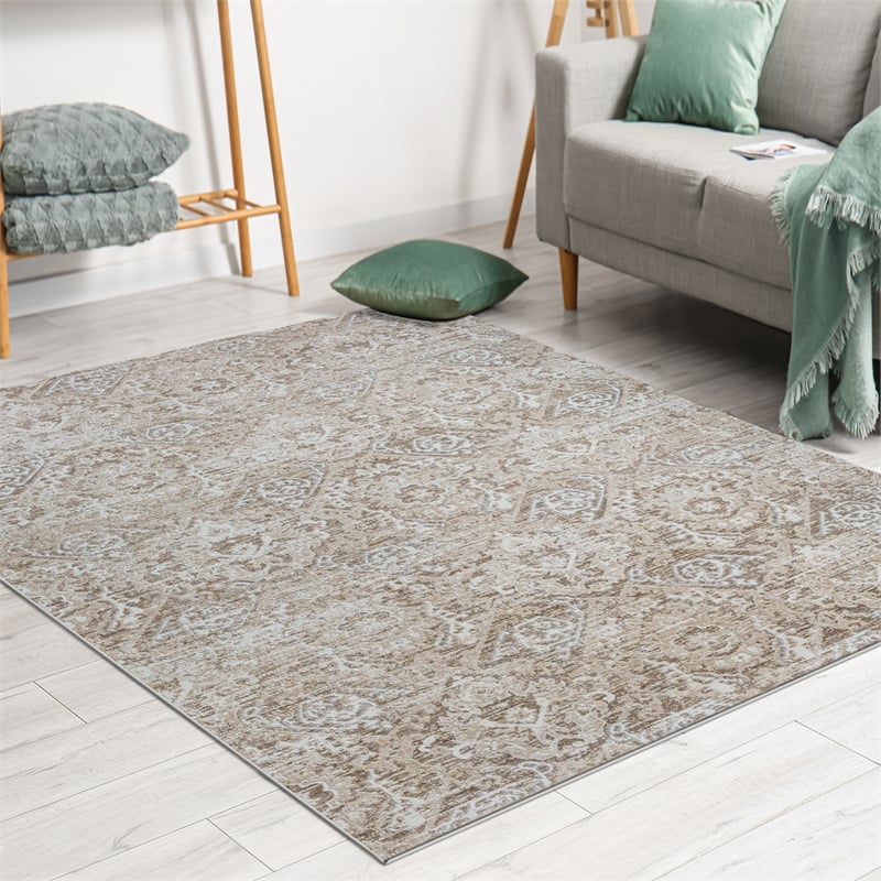 Livigno 1244 Transitional Abstract Beige Polypropylene Area Rug 7'10