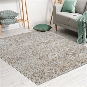 Livigno 1244 Transitional Abstract Beige Polypropylene Area Rug 7'10&quot x 10'6&quot