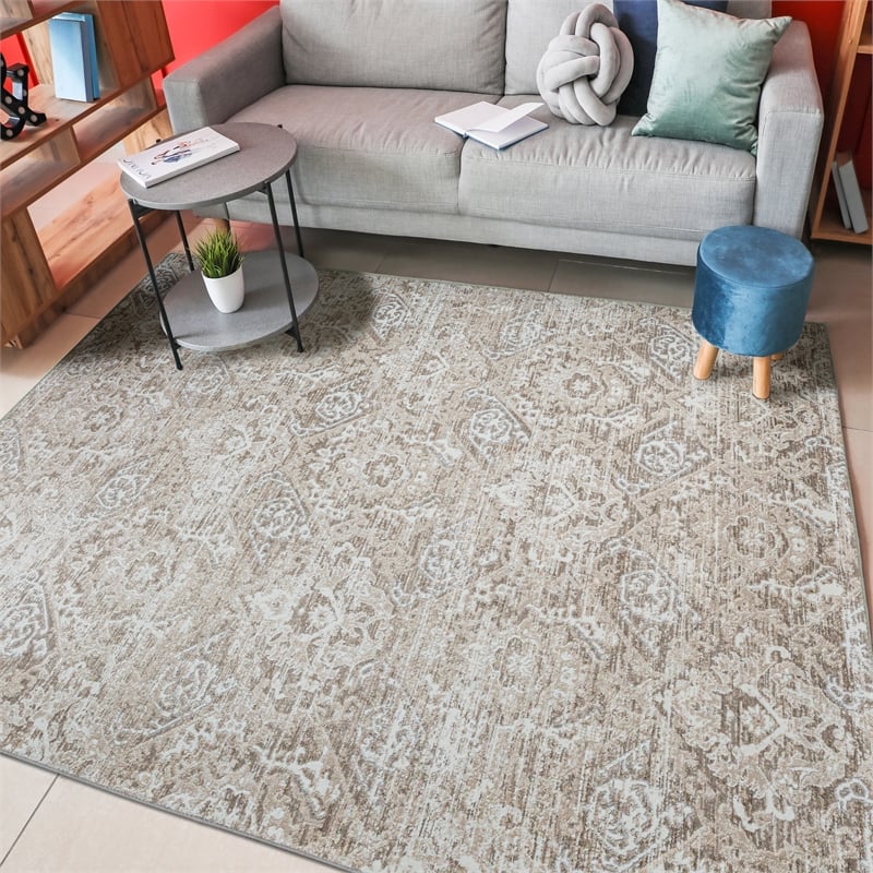 Livigno 1244 Transitional Abstract Beige Polypropylene Area Rug 7'10