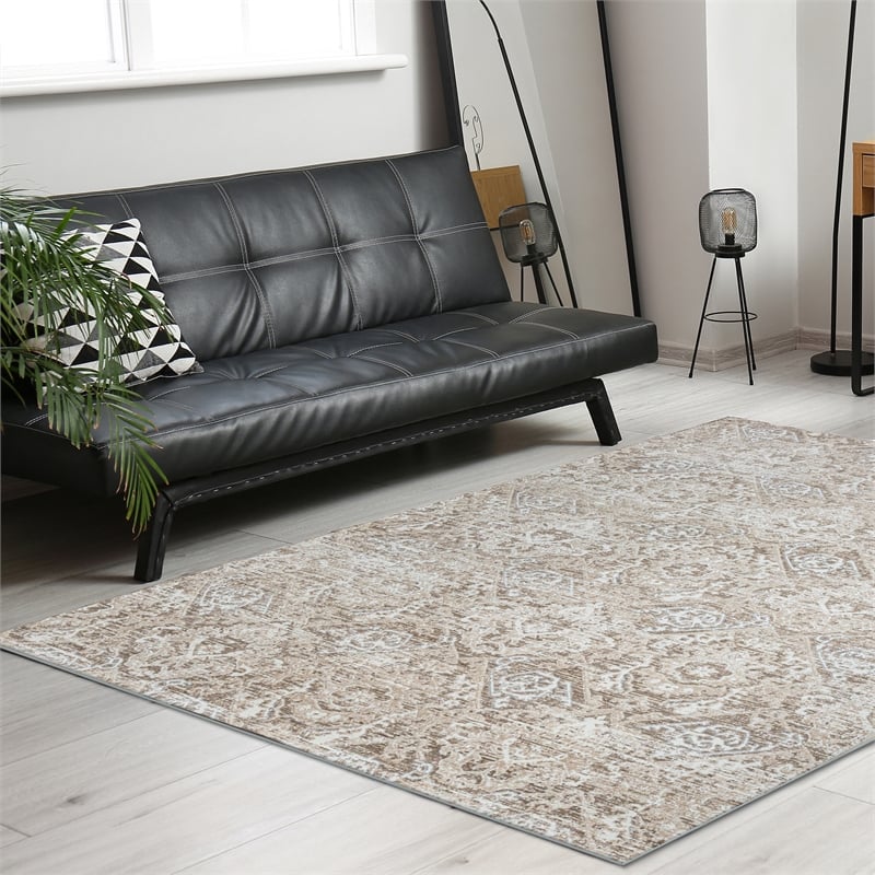 Livigno 1244 Transitional Abstract Beige Polypropylene Area Rug 7'10