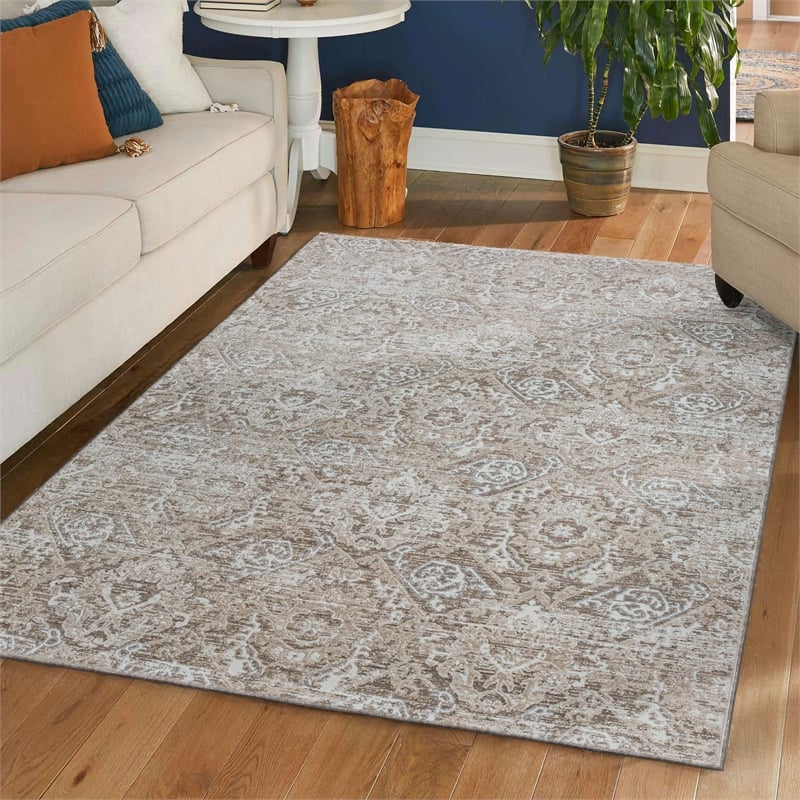 Livigno 1244 Transitional Abstract Beige Polypropylene Area Rug 7'10