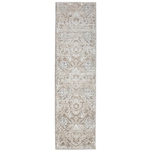 Livigno 1244 Transitional Abstract Beige Runner Polypropylene Area Rug