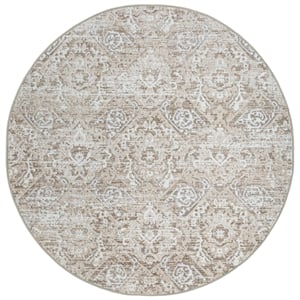 Livigno 1244 Transitional Abstract Beige 8' Round Polypropylene Area Rug
