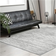 Davide 1228 Transitional Striated Blue 5' Round Polypropylene Area Rug
