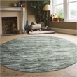 Davide 1228 Transitional Striated Green 5' Round Polypropylene Area Rug