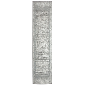 Davide 1229 Transitional Crackled Grey Runner Polypropylene Area Rug