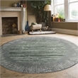 Davide 1229 Transitional Crackled Green Round Polypropylene Area Rug 5'3