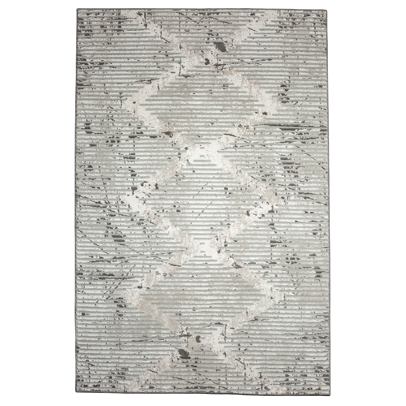 Davide 1230 Transitional Geometric Grey Polypropylene Area Rug 7'10
