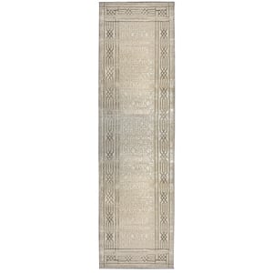 Davide 1231 Transitional Bordered Beige Runner Polypropylene Area Rug 2'2&quot x 7'7&quot