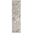 Livigno 1240 Transitional Marbled Blue Runner Polypropylene Area Rug 2'2