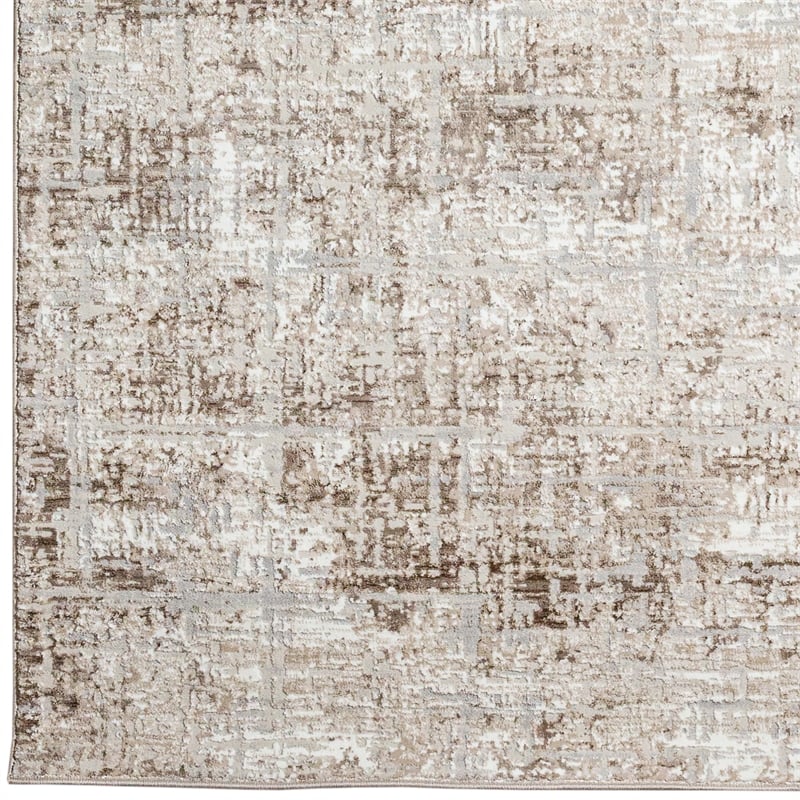 Livigno 1241 Transitional Striated Beige Polypropylene Area Rug 7'10