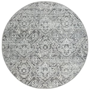 Livigno 1244 Transitional Abstract Grey 8' Round Polypropylene Area Rug