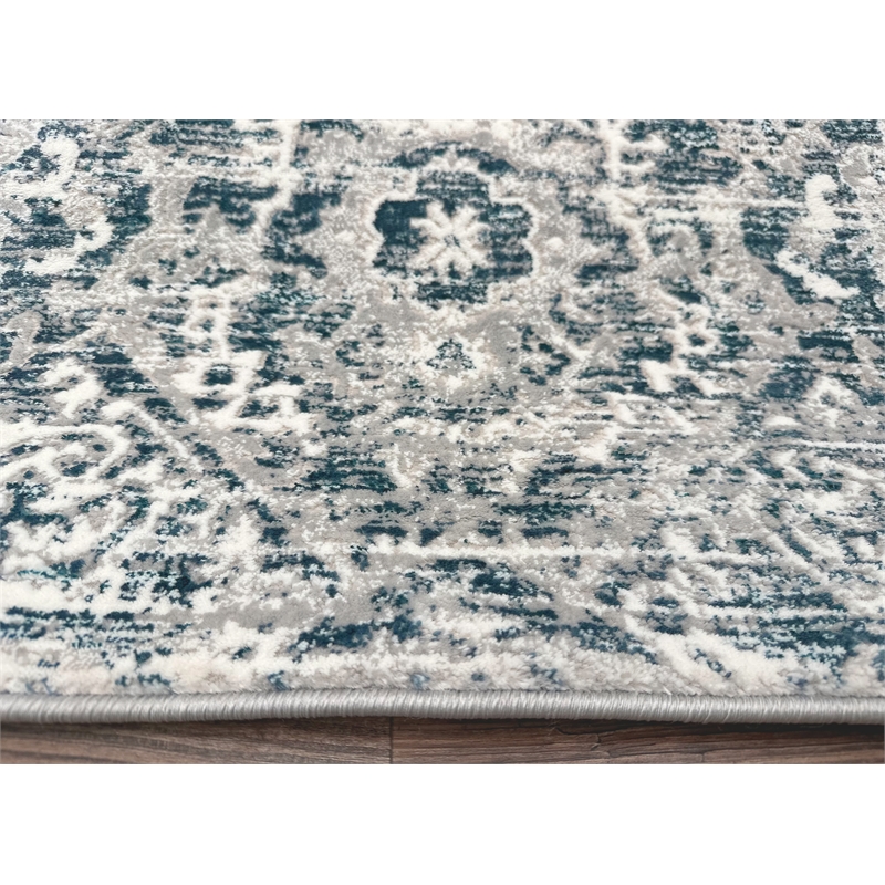 Livigno 1244 Transitional Abstract Blue 5x8 Polypropylene Area Rug