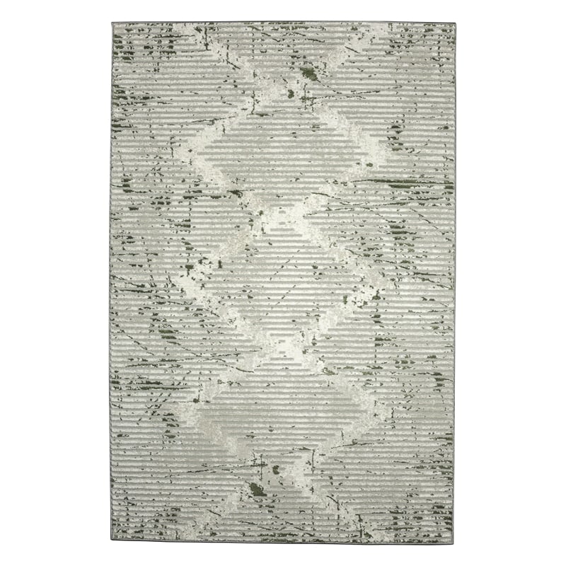 Davide 1230 Transitional Geometric Green Polypropylene Area Rug 3'3