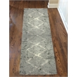 Davide 1230 Transitional Geometric Green Runner Polypropylene Area Rug 2'2