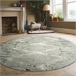 Davide 1230 Transitional Geometric Green Round Polypropylene Area Rug 5'3