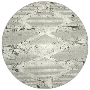 Davide 1230 Transitional Geometric Green Round Polypropylene Area Rug 7'10&quot x 7'10&quot