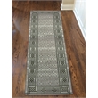 Davide 1231 Transitional Bordered Green Runner Polypropylene Area Rug 2'2