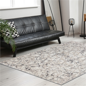 Livigno 1240 Transitional Marbled Gray Polypropylene Area Rug 5'3&quot x 7'3&quot