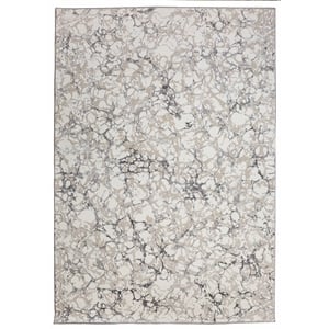 Livigno 1240 Transitional Marbled Grey Polypropylene Area Rug 5'3&quot x 7'3&quot