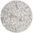 Livigno 1240 Transitional Marbled Gray Round Polypropylene Area Rug 5'3