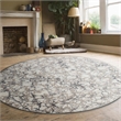 Livigno 1240 Transitional Marbled Gray Round Polypropylene Area Rug 7'10