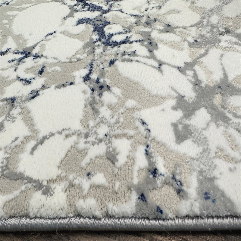 Livigno 1240 Transitional Marbled Blue 3x5 Area Rug