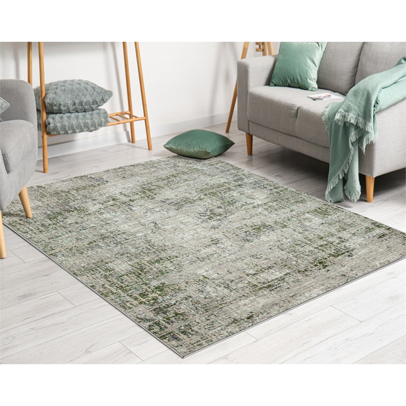 Livigno 1241 Transitional Striated Grey 5' Round Area Rug