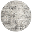 Livigno 1241 Transitional Striated Gray Round Polypropylene Area Rug 7'10