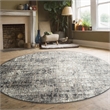 Livigno 1241 Transitional Striated Gray Round Polypropylene Area Rug 7'10