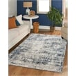Livigno 1241 Transitional Striated Blue Polypropylene Area Rug 5'3
