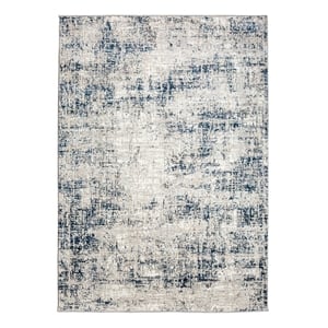 Livigno 1241 Transitional Striated Blue Polypropylene Area Rug 5'3&quot x 7'3&quot