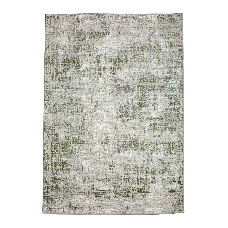 Livigno 1241 Transitional Striated Green Polypropylene Area Rug 5'3