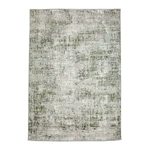 Livigno 1241 Transitional Striated Green Polypropylene Area Rug 5'3&quot x 7'3&quot