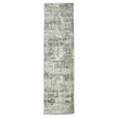 Livigno 1241 Transitional Striated Green Runner Polypropylene Area Rug 2'2