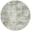 Livigno 1241 Transitional Striated Green Round Polypropylene Area Rug 7'10