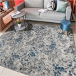 Livigno 1242 Transitional Floral Blue Polypropylene Area Rug 5'3