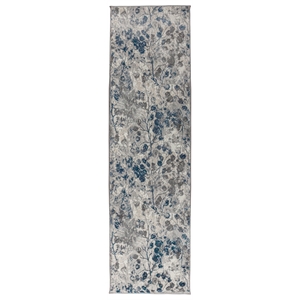 Livigno 1242 Transitional Floral Blue Runner Polypropylene Area Rug