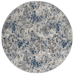 Livigno 1242 Transitional Floral Blue 5' Round Polypropylene Area Rug